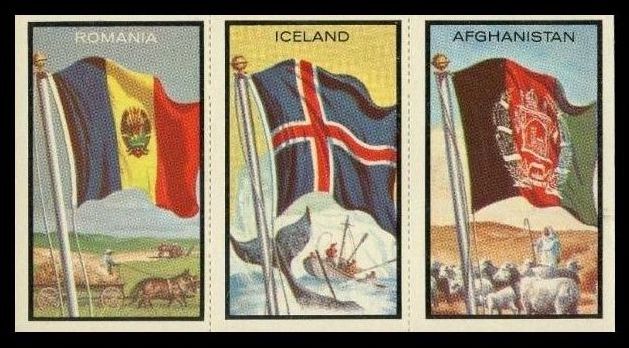 1963 Flag Midgee Cards Romania Iceland Afghanistan
